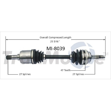 Surtrack Axle Cv Axle Shaft, Mi-8039 MI-8039